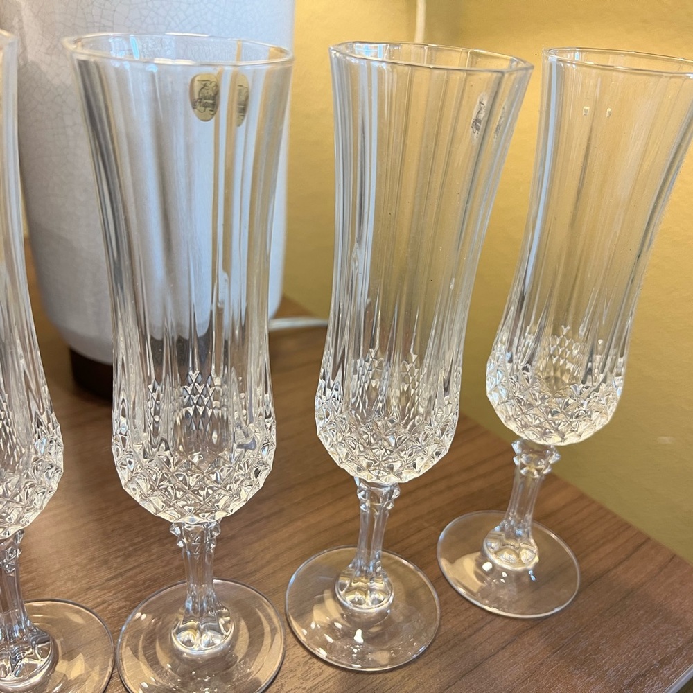 Champagne glasses - Longchamp Cristal d’arques